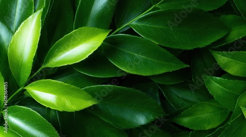 A close-up view of fresh green leaves radiating vitality, showcasing the beauty of nature and the vibrant hues that represent growth and renewal in our environment.