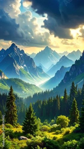 Majestic mountain range scenery