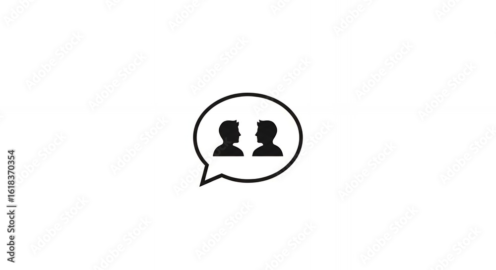 Fototapeta premium Two Profile Icons in a Speech Bubble