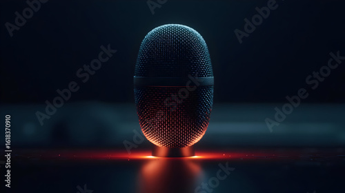 Futuristic Digital Microphone With Geometric Pattern