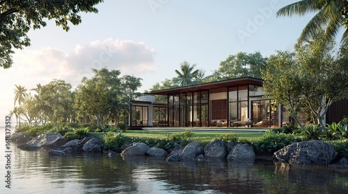 Modern waterfront house design