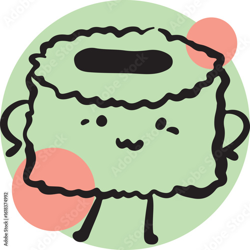 Cute sushi character japanese cuisine	