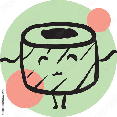 Cute sushi character japanese cuisine	
