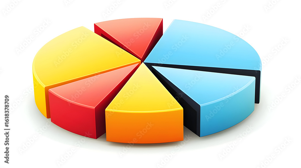 Obraz premium Colorful 3d Pie Chart Graphic Design