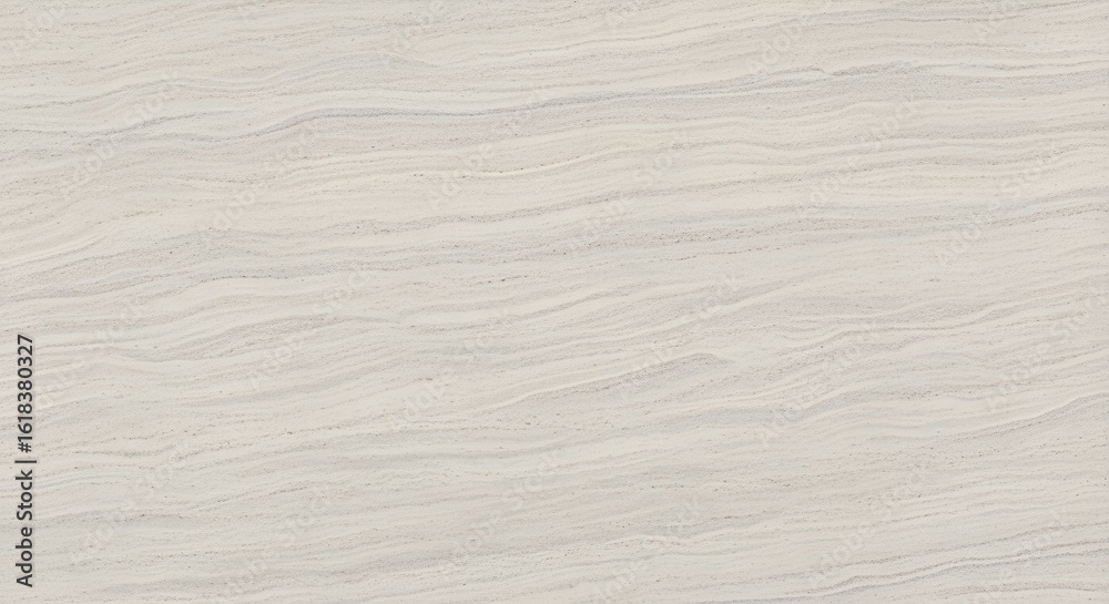 Naklejka premium Creamy white marble surface features gentle wavy patterns, creating an elegant and soothing visual texture suitable for backgrounds or design elements that evoke tranquility and sophistication