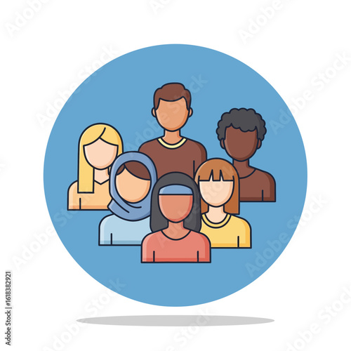 Diverse group of people in a circle, representing community or unity.