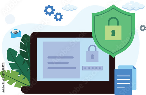 IT cyber Security vector illustration