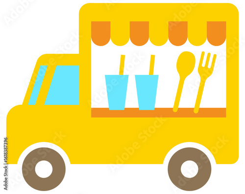 移動販売キッチンカーのアイコンイラスト1