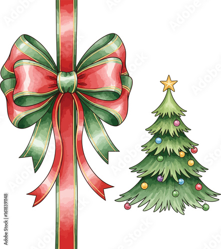 Watercolor Christmas Icons: Presents, Treats, and Ornaments