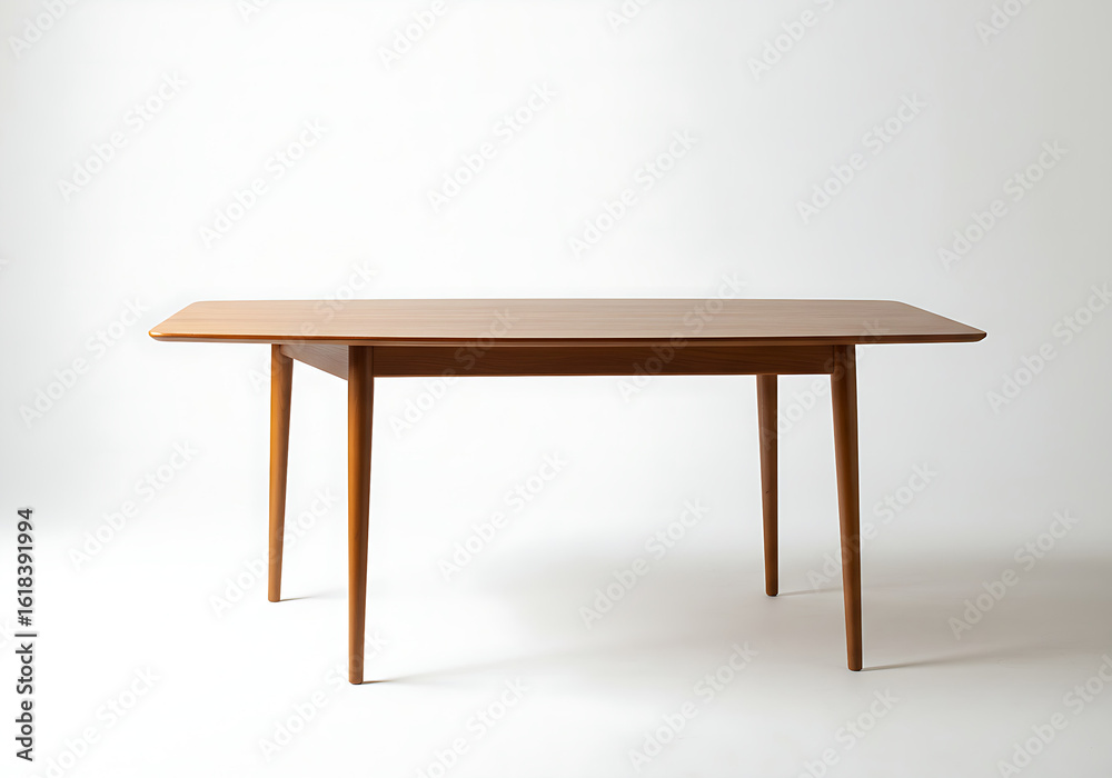 Fototapeta premium wooden table isolated on white, : wooden table isolated on white, Simple, elegant mid-century modern wooden table, perfect for any room. background removed