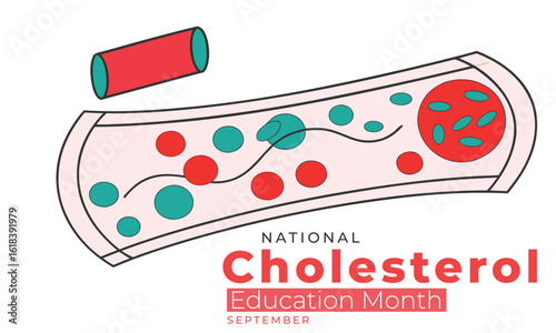 National Cholesterol Education Month. Cholesterol Concept Design Background.