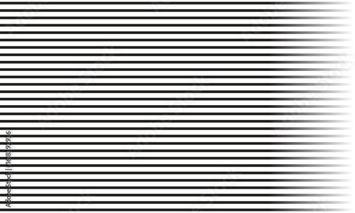 Line fade pattern. Faded halftone black lines isolated on white background. Degraded fades stripe for design print .Vector illustration. EPS 10 .