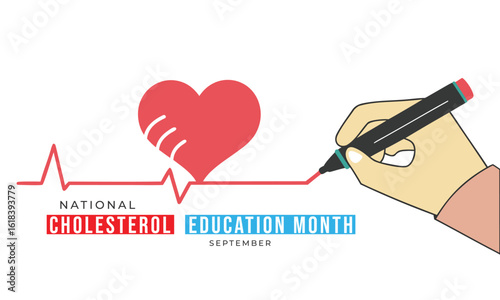National Cholesterol Education Month. Cholesterol Concept Design Background.