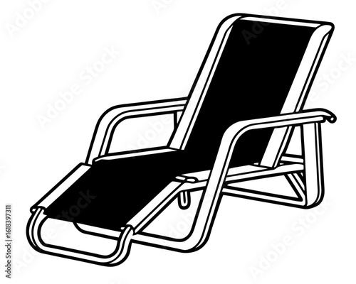 Outdoor lounge chair for relaxation and comfort silhouette
