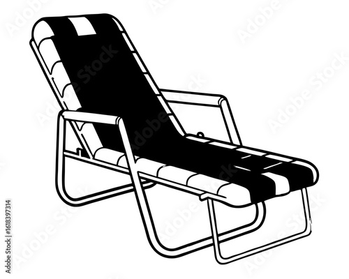Black and white striped lounge chair silhouette