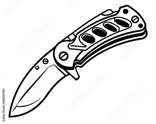 black and white pocket knife clip art preview