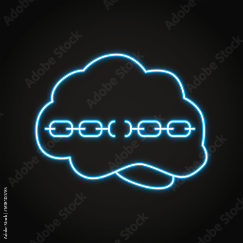 Aphasia disorder neon line icon