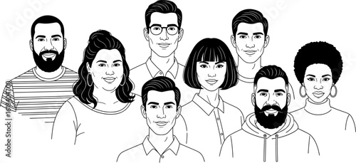 Diverse group of people illustration for business team and company culture presentation material