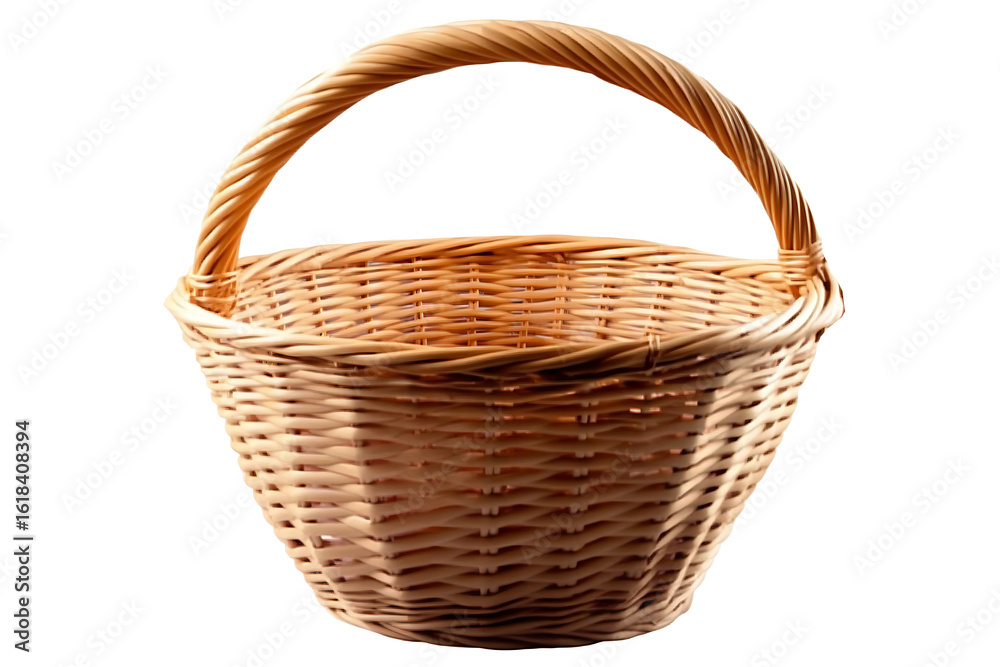 Obraz premium A brown wicker basket with a handle that says a on it 