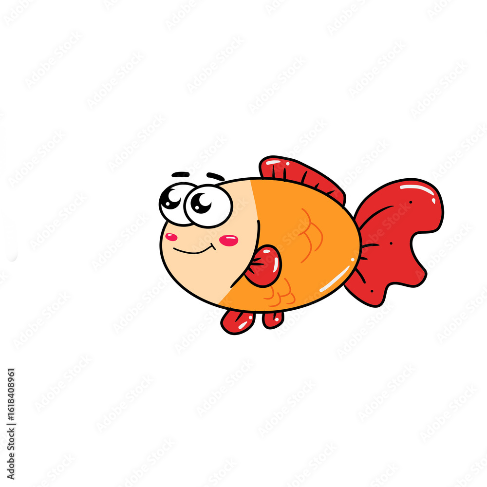 Fototapeta premium a cute orange fish illustration