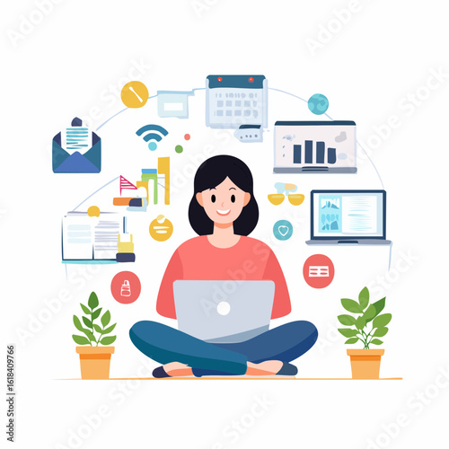 business woman with laptop