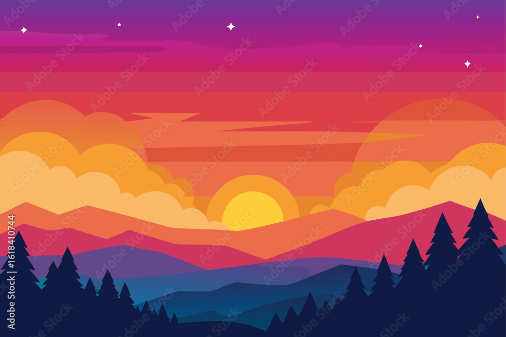 Naklejka premium landscape with mountains