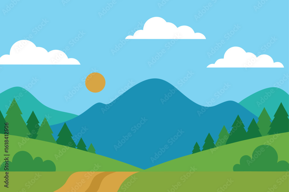 Obraz premium landscape with mountains and clouds