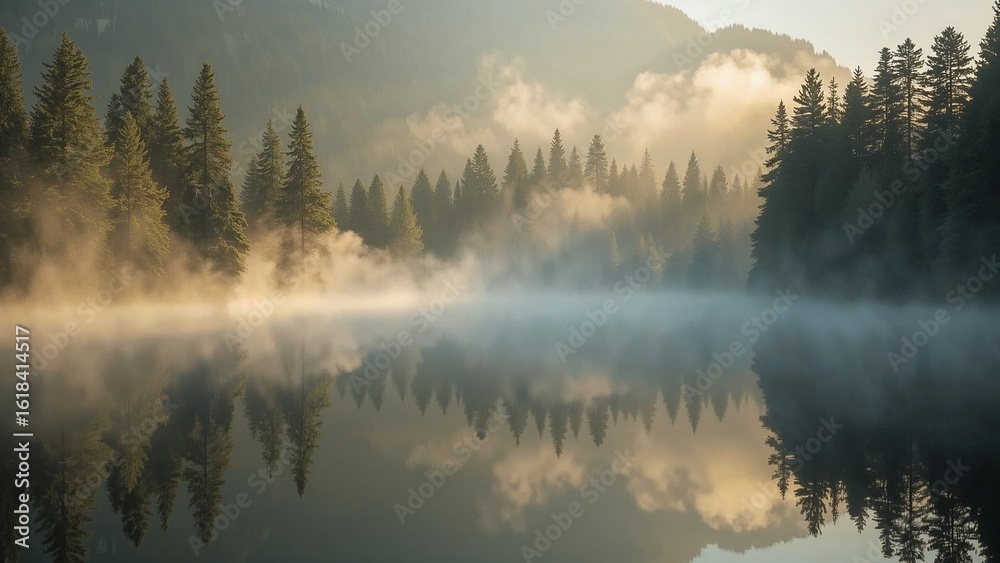 Fototapeta premium morning mist over the river