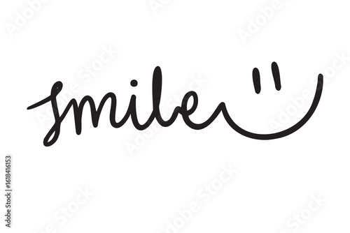 funny smile lettering icon. smile symbol emotion smiley face in doodle hand drawn style. symbol for happy international day of happiness