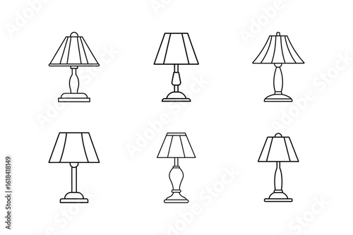 table lamp icon line art vector illustration