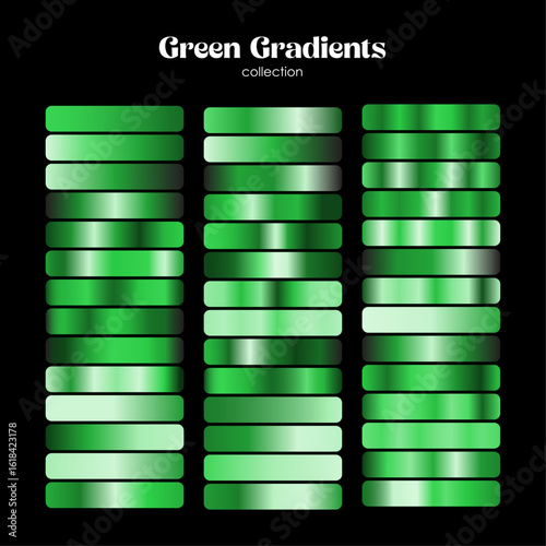 Deep Green Gradient Vector Bars – Natural and Rich Collection