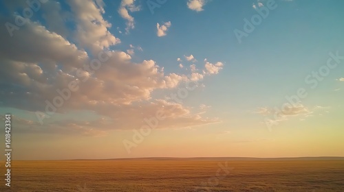 Golden Prairie Sunset Sky Cloudscape