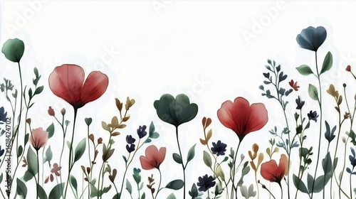 Colorful Wildflowers Bloom in a Meadow During Springtime.