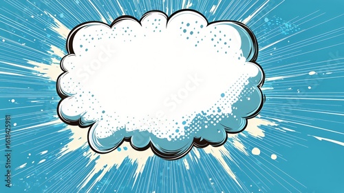 Creative Comic-Style Speech Bubble With Vibrant Background and Dynamic Visual...