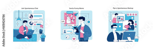 Engaging in Spontaneous Digital Interactions Illustration