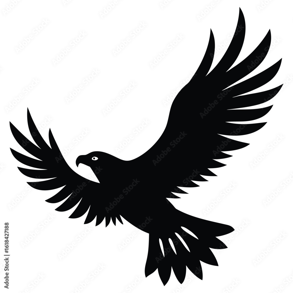 Fototapeta premium Elegant Bird Silhouette Vector Isolated on White Background