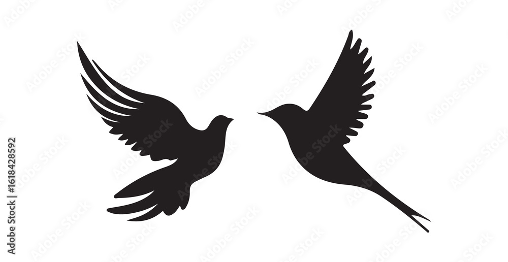 Naklejka premium bird silhouette icon, isolated on white background. Vector illustration eps 10.