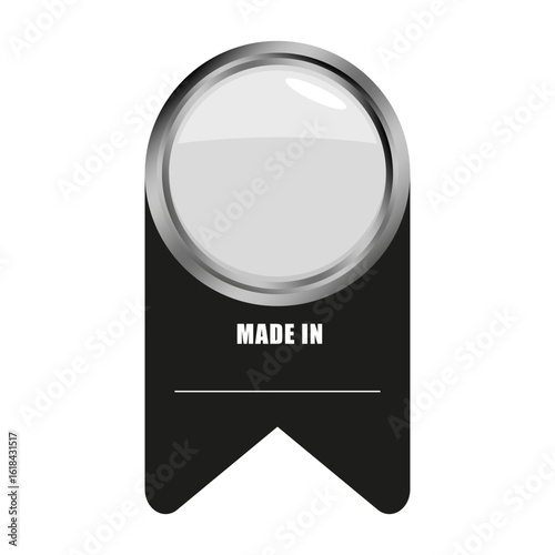 Made in label. Quality stamp Vector. Product origin mark. Award badge symbol.
