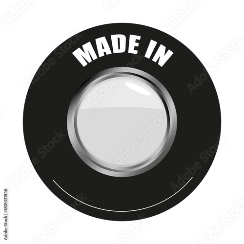 Made in label. Quality stamp Vector. Product origin mark. Guarantee badge icon.