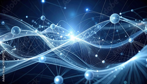 Abstract Digital Network Of Molecules