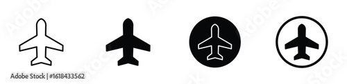 Airplane mode icon , Airplane icon set. Aircrafts flat style stock vector collection .