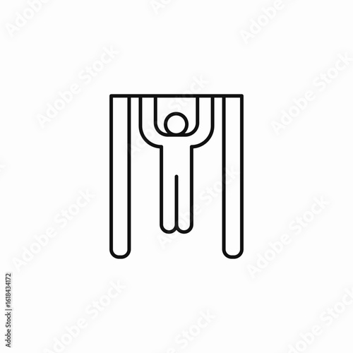 pull-up bar exercise icon sign vector