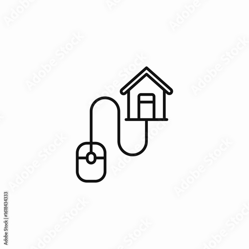 remote work house icon sign vector