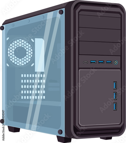 Sleek Modern Computer Case Transparent Design & Connectivity for Tech Enthusiasts