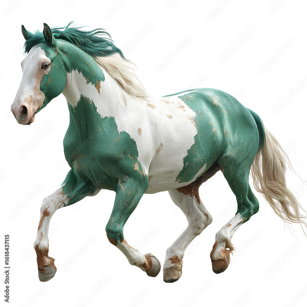 Obraz premium Multi-colour horse, full-body on a white background