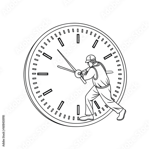 Time Management Challenge: Stress & Deadline Race Vector