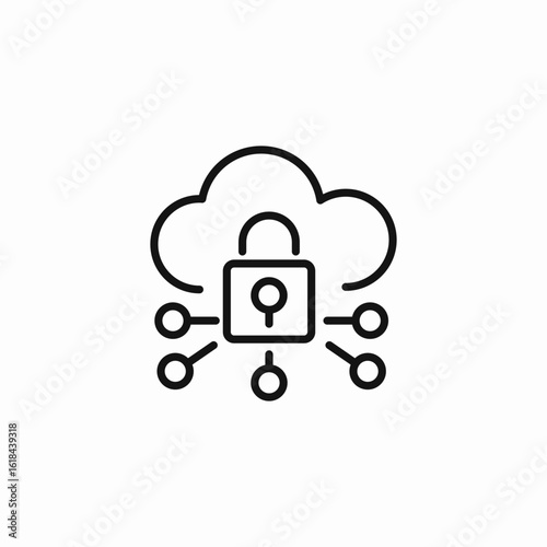 cloud security network icon sign vector