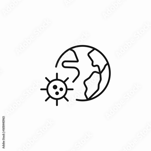 global pandemic virus icon sign vector