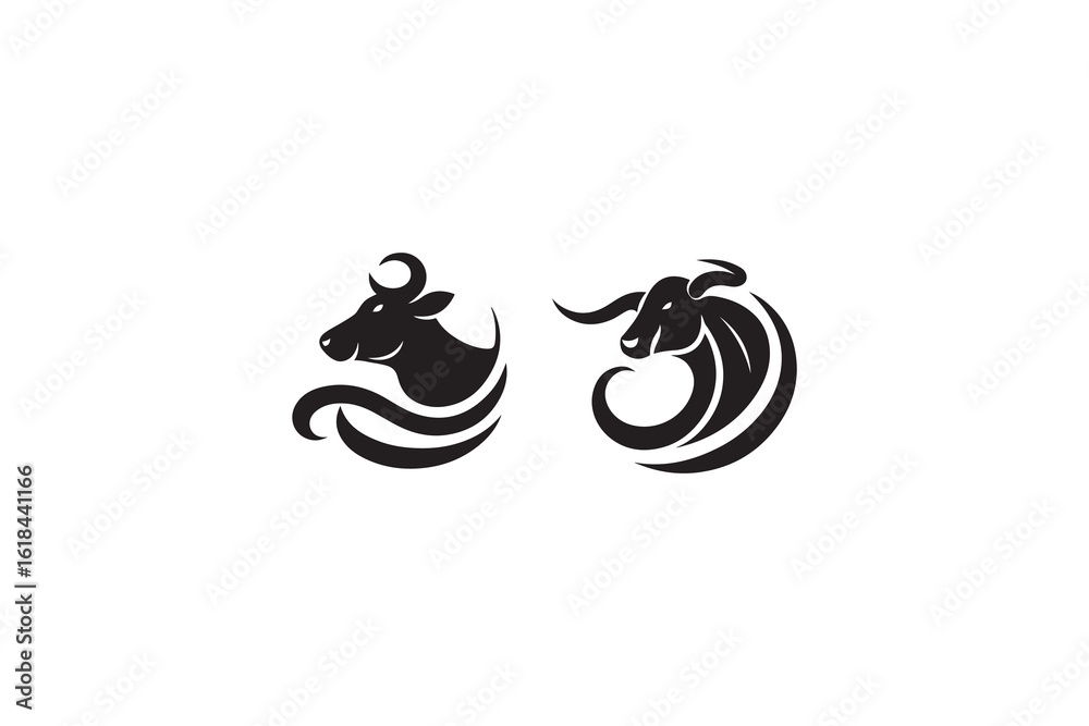 Obraz premium Cow vector logo