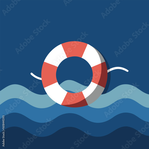 Life Preserver Floating on Water